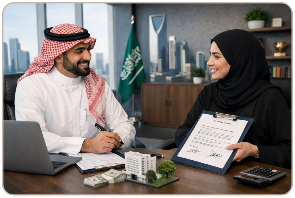 اجتماع متابعة بين فريق المنجز وعميل منشأة سعودية
